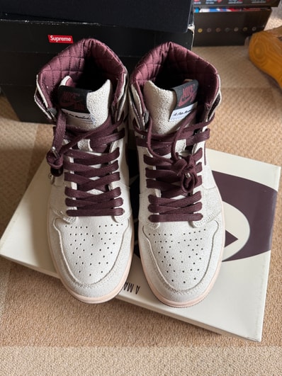 A Ma Maniere × Nike Air Jordan 1 Retro High OG "Sail and Burgundy"