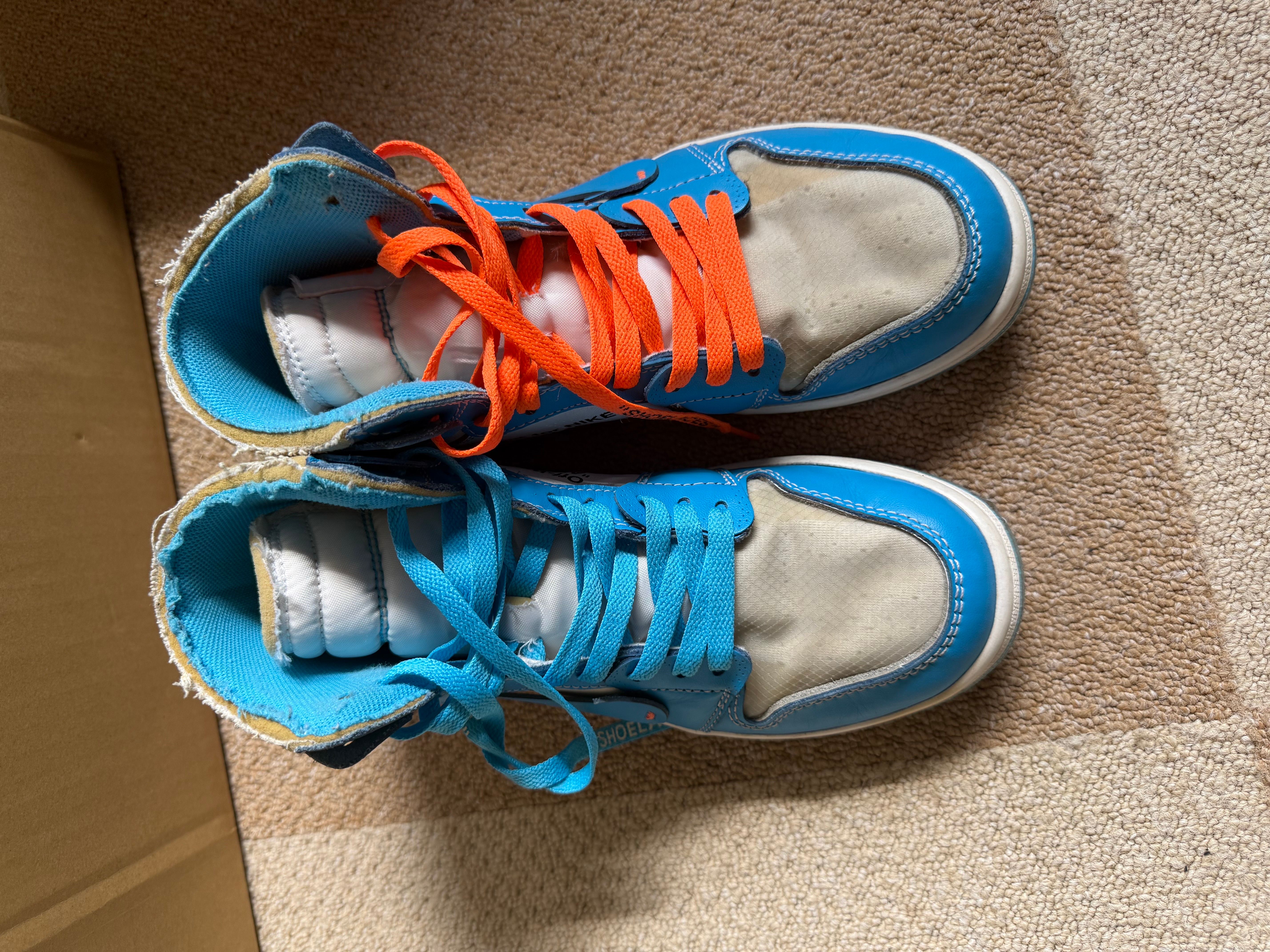 Off-White × Nike Air Jordan 1 High UNC "White/Dark Powder Blue"