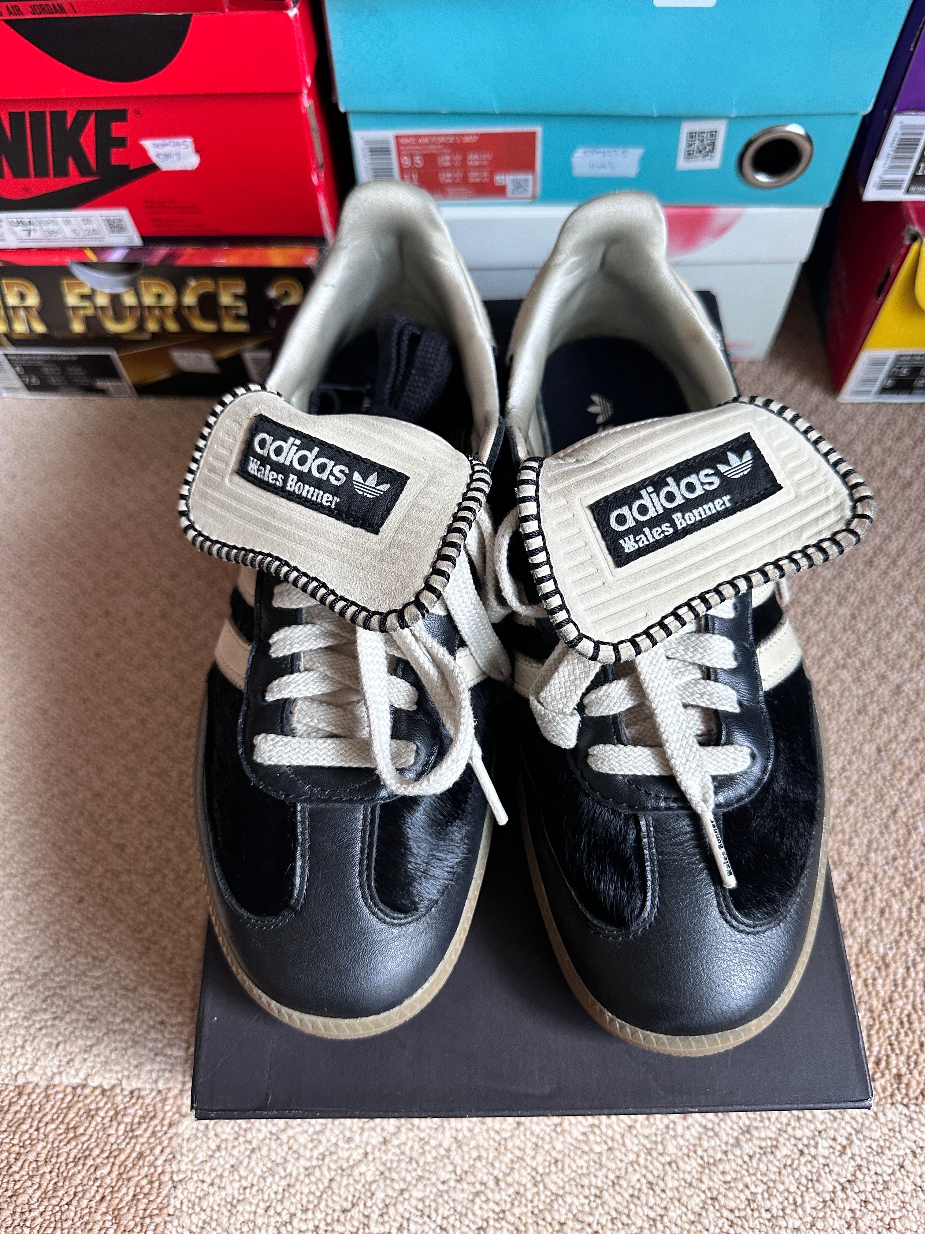 Wales Bonner × adidas Samba Pony Tonal Low "Core Black/Cream White"