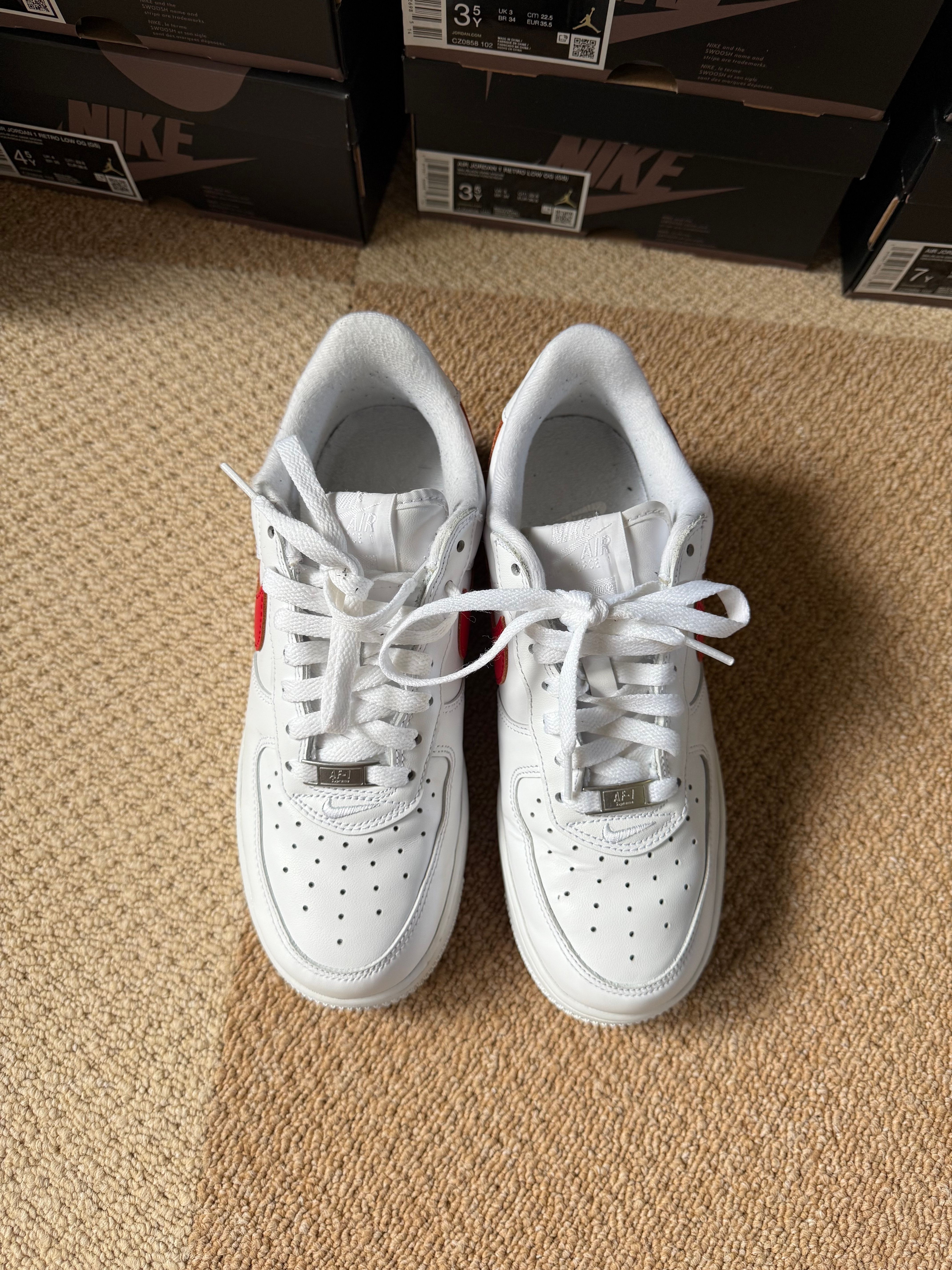 Supreme × Nike Air Force 1 Low China Exclusive "White/Speed Red"