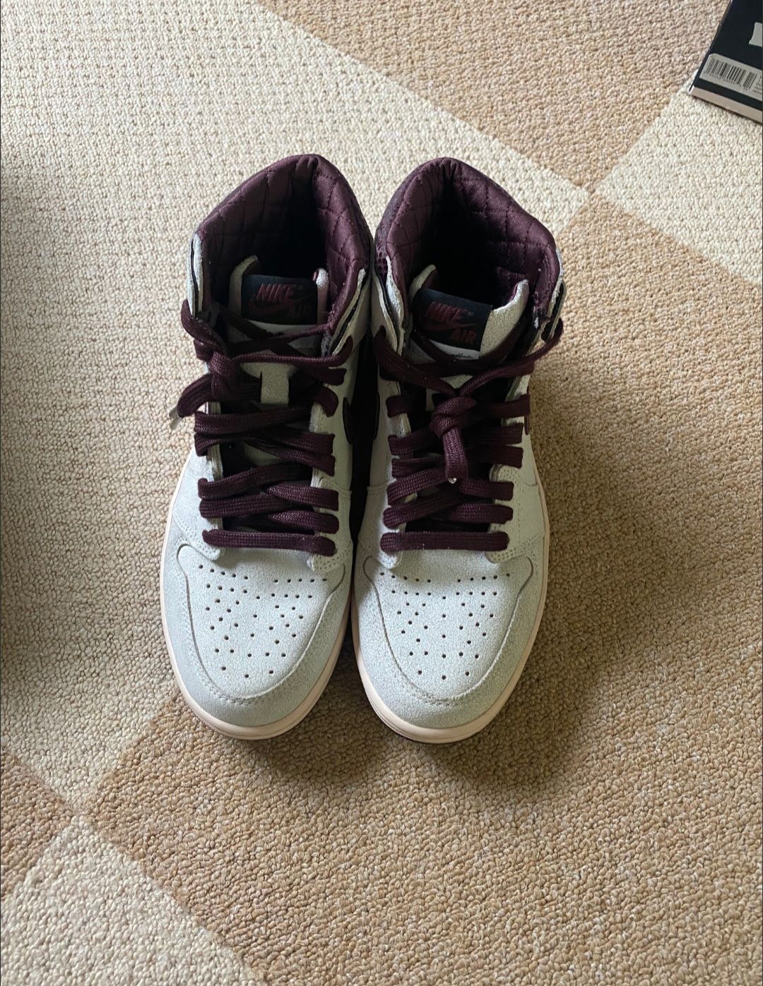 A Ma Maniere × Nike Air Jordan 1 Retro High OG "Sail and Burgundy"