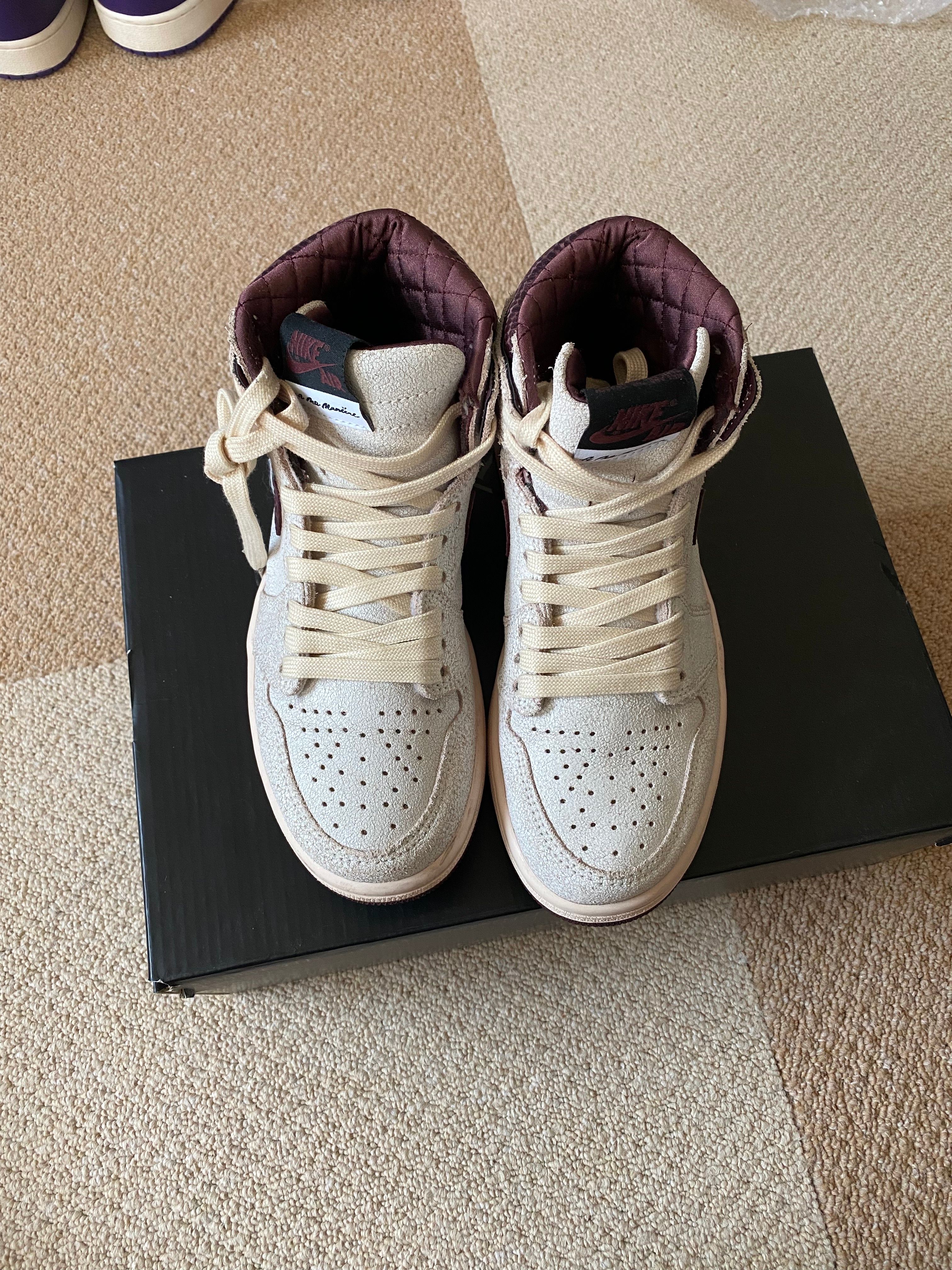 A Ma Maniere × Nike Air Jordan 1 Retro High OG "Sail and Burgundy"