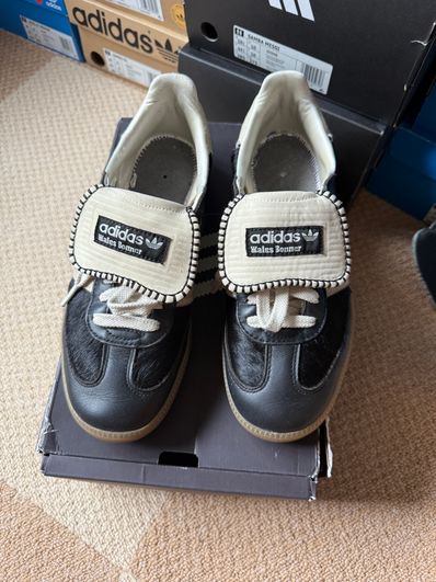 Wales Bonner × adidas Samba Pony Tonal Low "Core Black/Cream White"