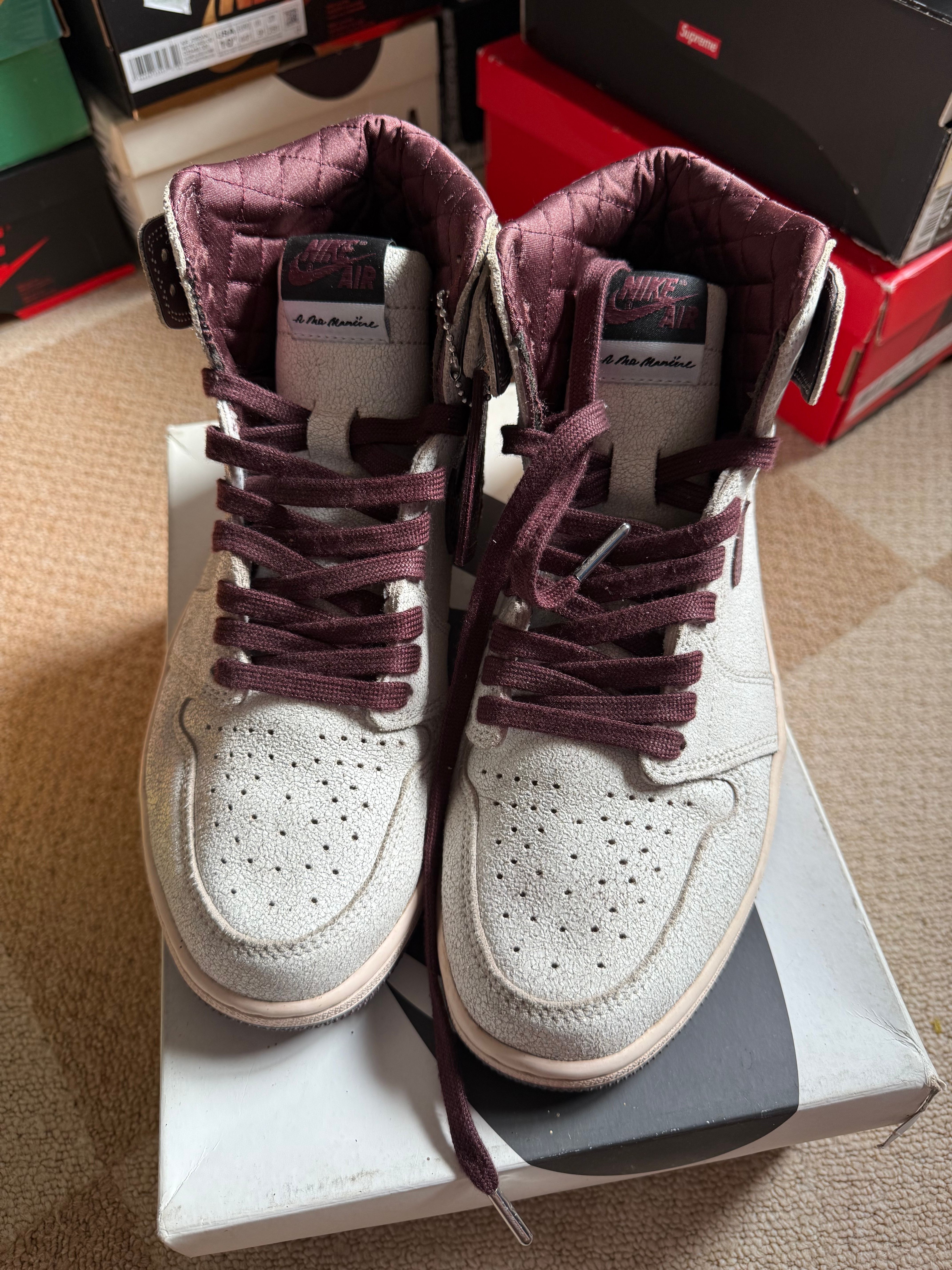 A Ma Maniere × Nike Air Jordan 1 Retro High OG "Sail and Burgundy"