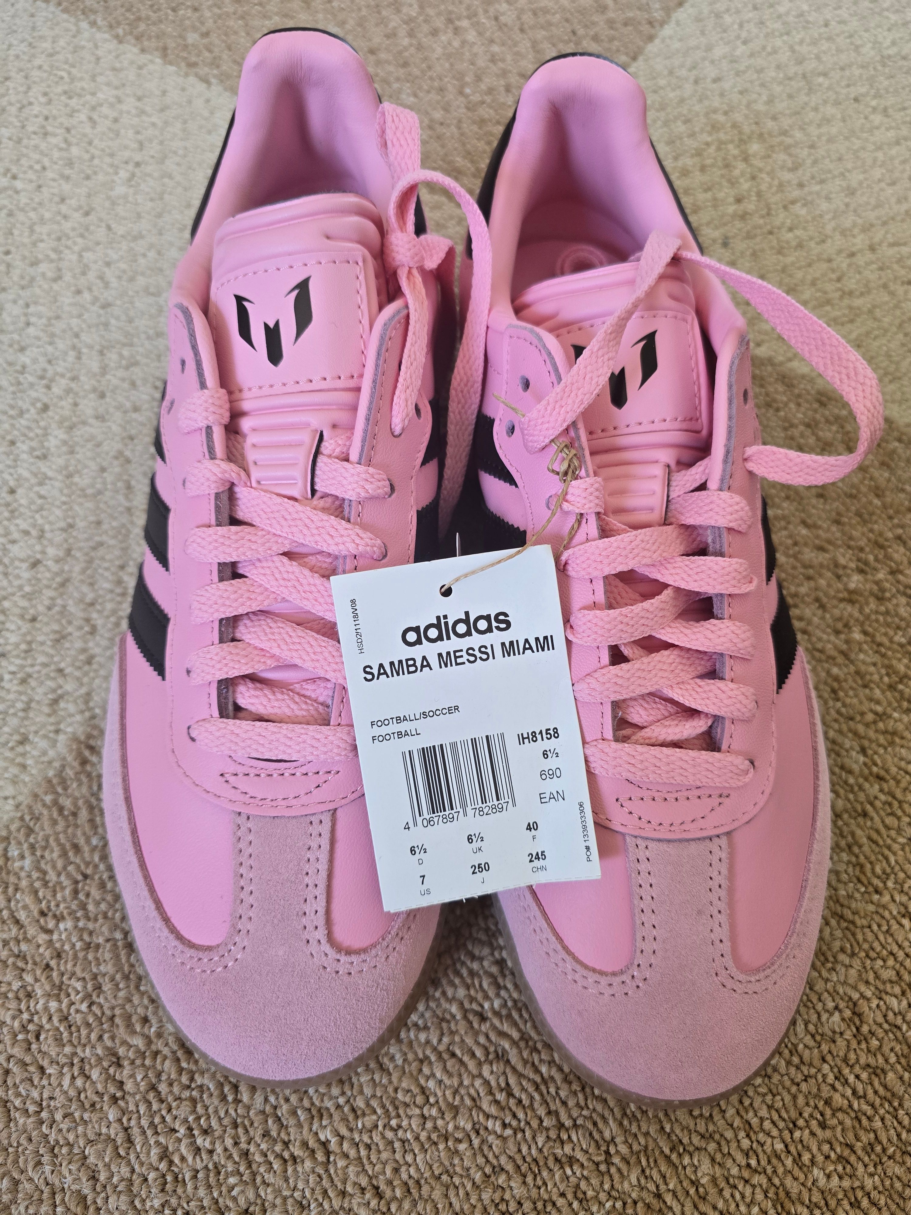 Inter Miami CF × adidas Samba Messi "Light Pink/Core Black/Gum"