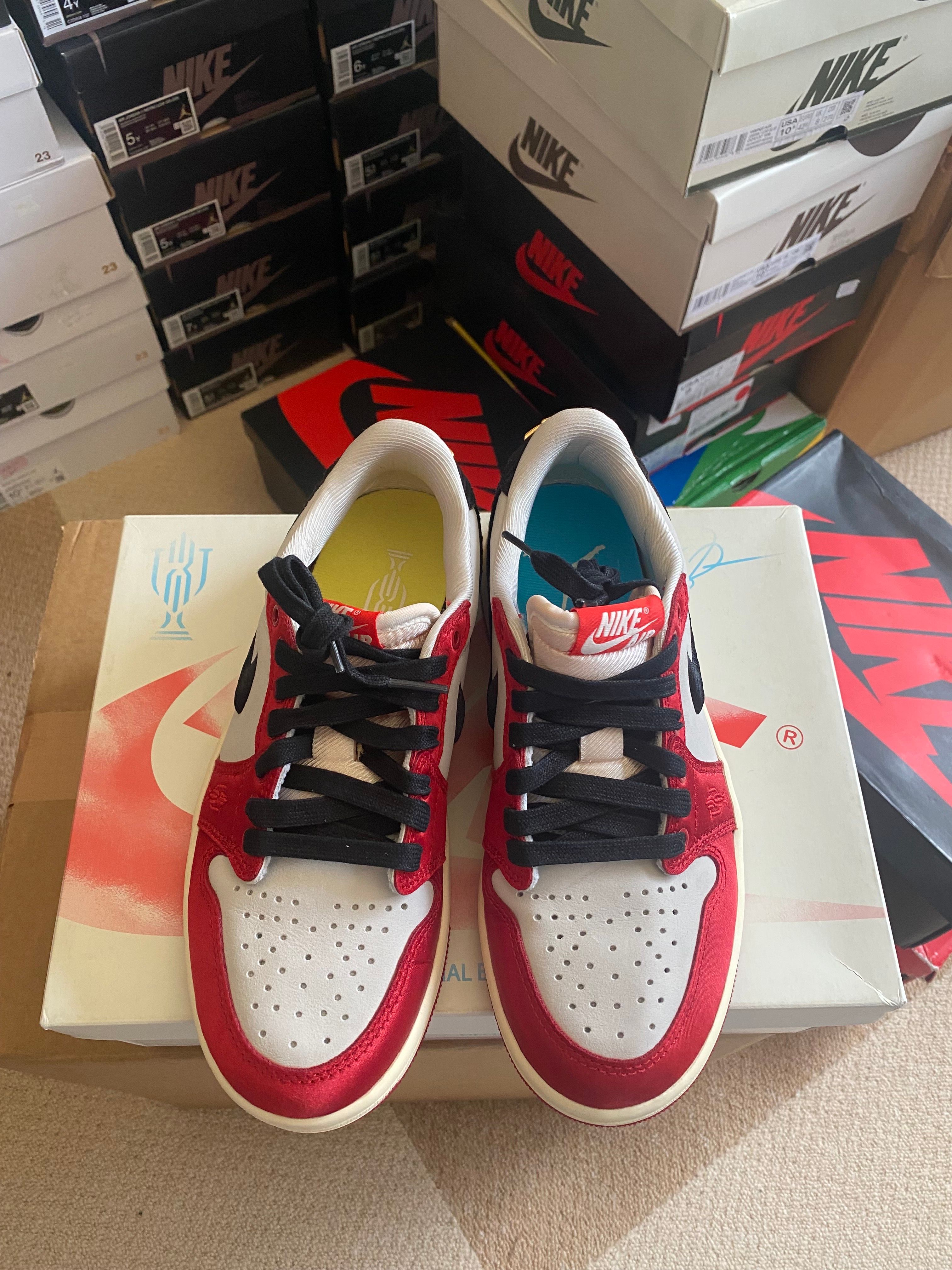 Trophy Room × Nike Air Jordan 1 Low OG "Sail and Varsity Red"