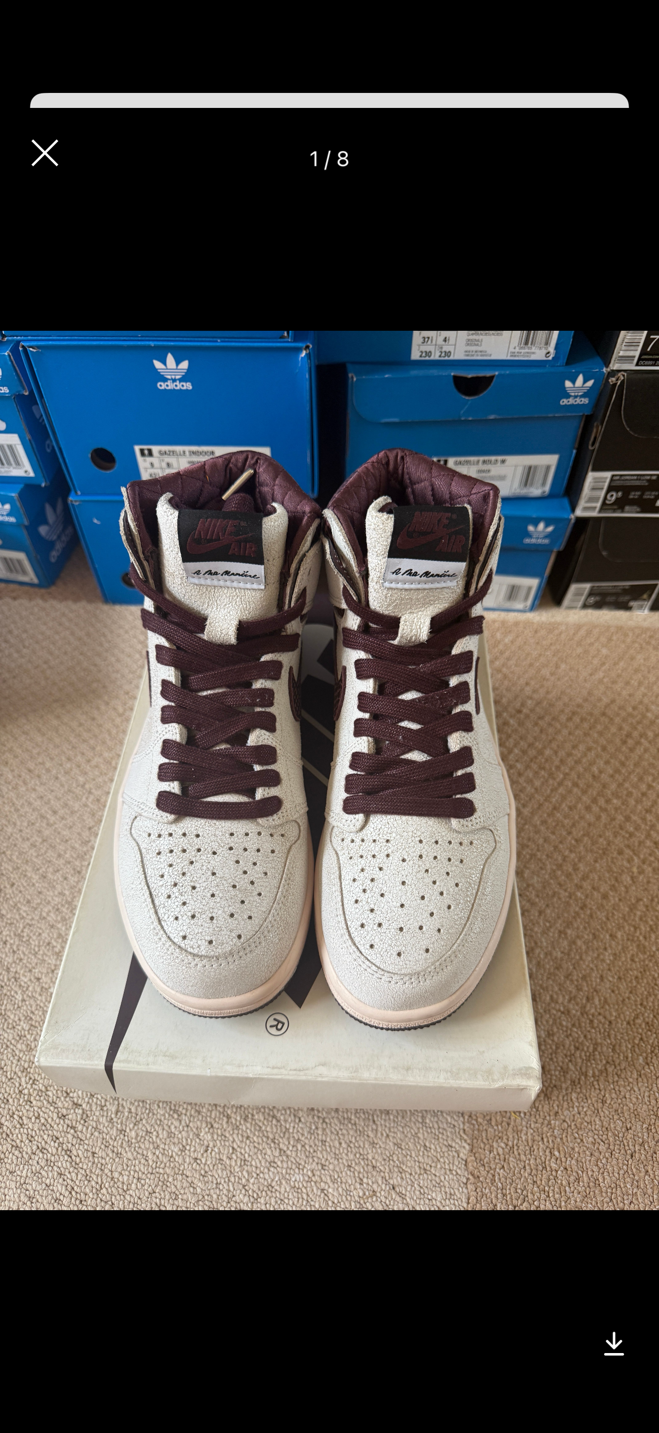 A Ma Maniere × Nike Air Jordan 1 Retro High OG "Sail and Burgundy"