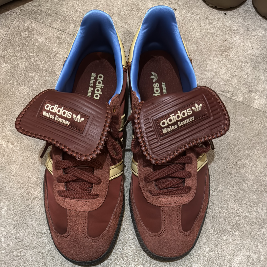 Wales Bonner × adidas Samba Nylon Low "Fox Brown/Sandy Beige/Lucky Blue"