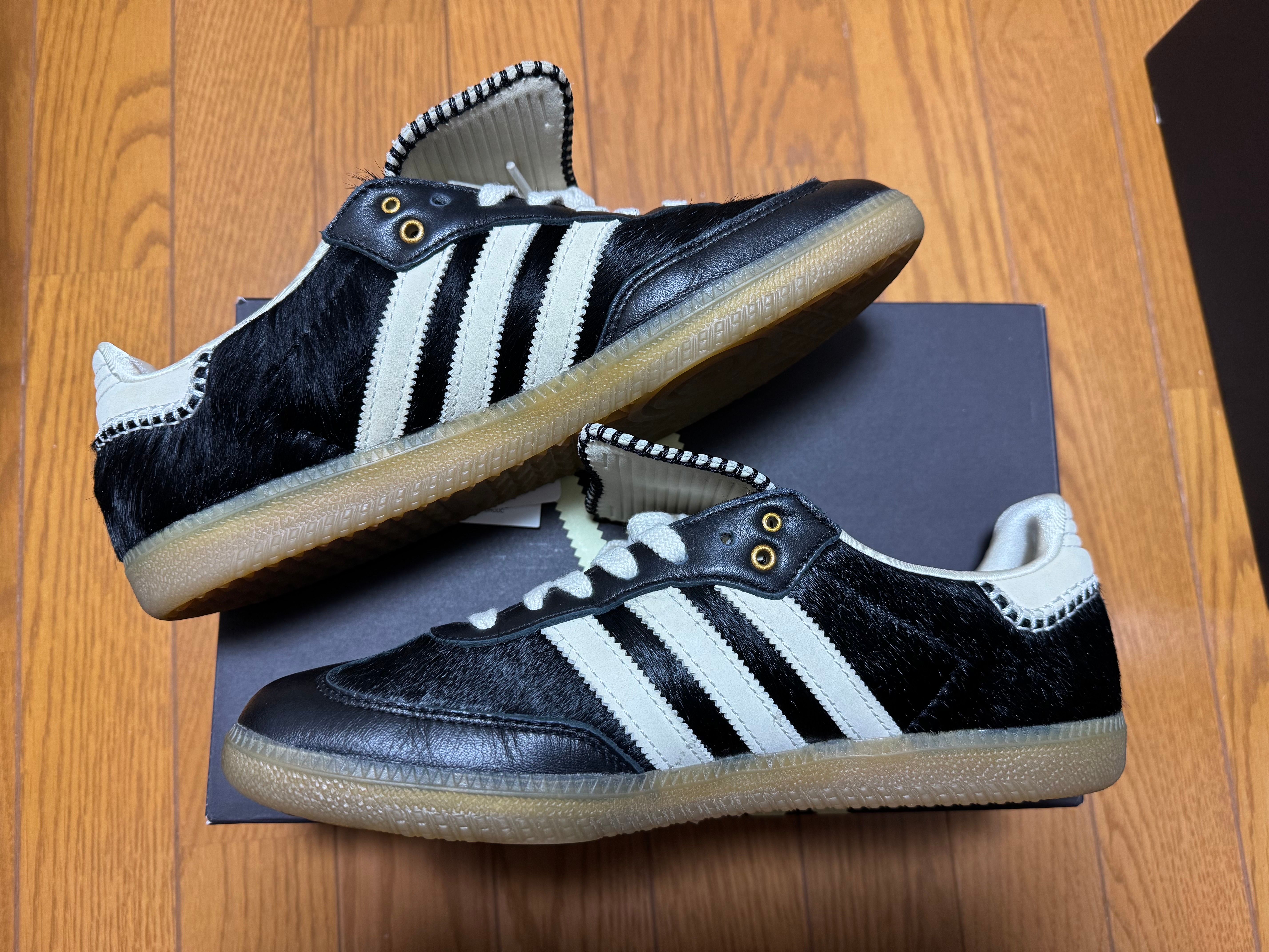 Wales Bonner × adidas Samba Pony Tonal Low "Core Black/Cream White"