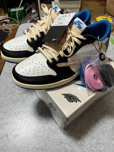 Travis Scott × fragment design × Nike Air Jordan 1 Low OG SP "Military Blue"