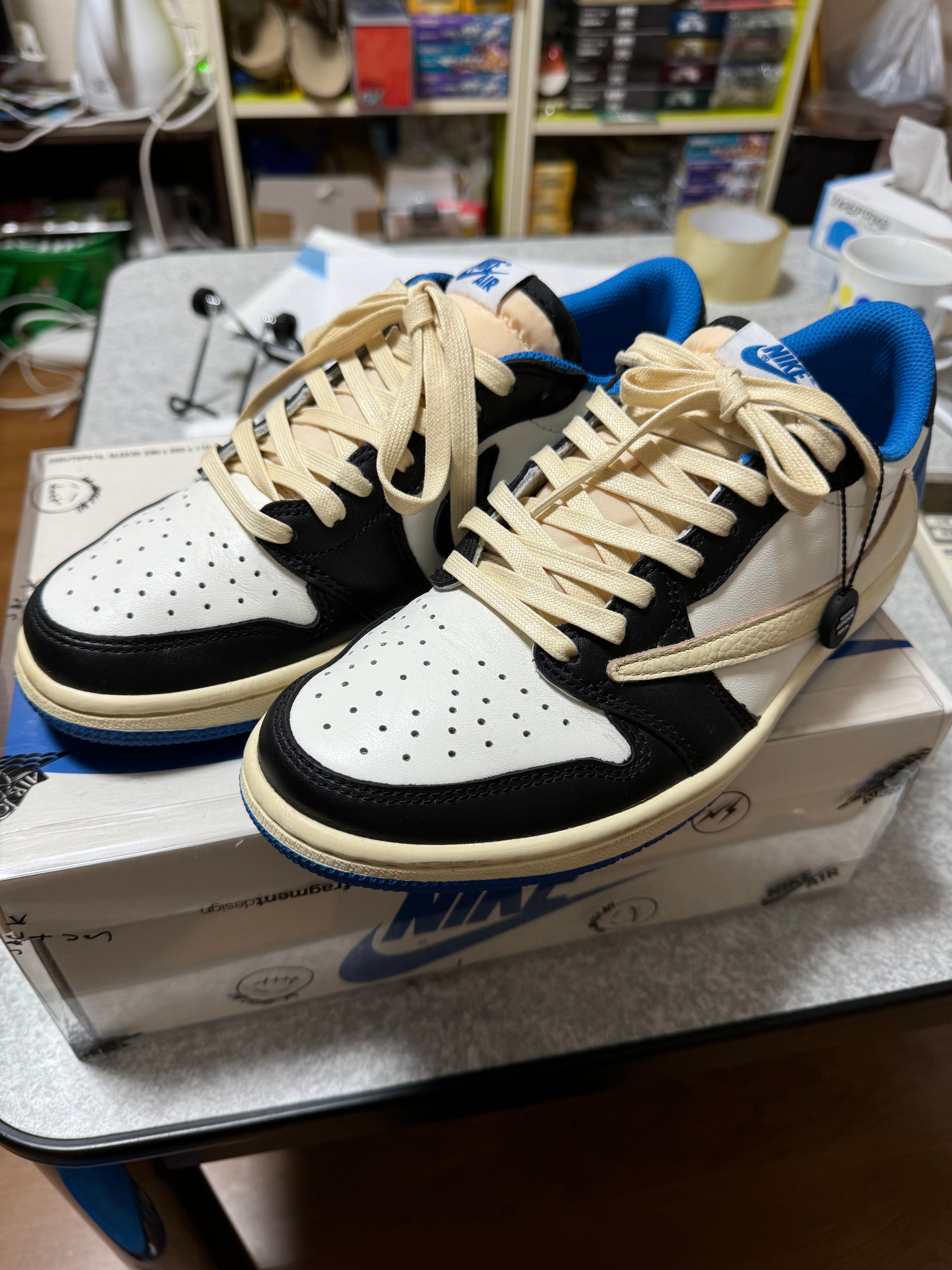 Travis Scott × fragment design × Nike Air Jordan 1 Low OG SP "Military Blue"