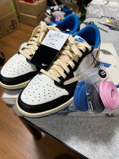 Travis Scott × fragment design × Nike Air Jordan 1 Low OG SP "Military Blue"