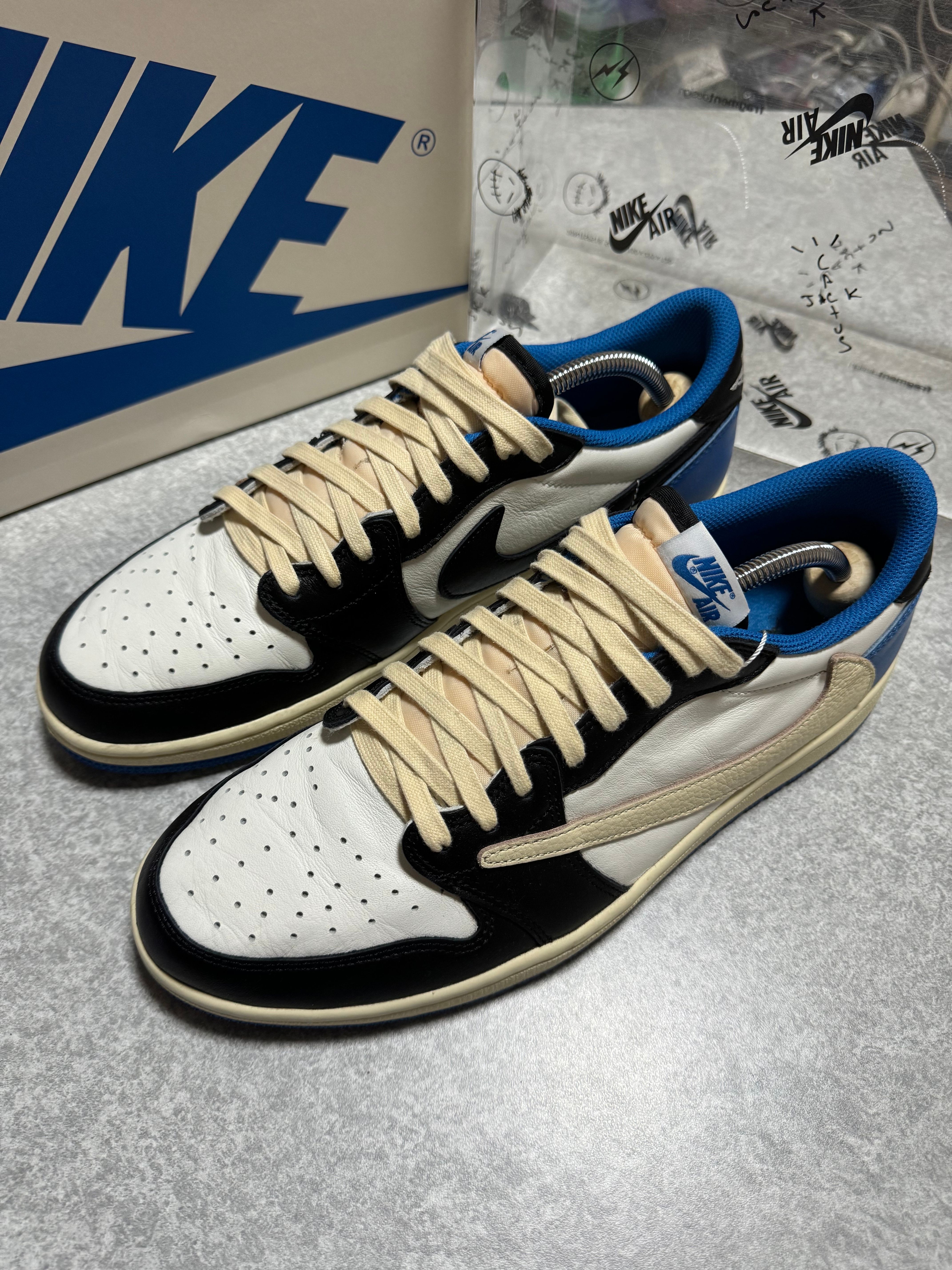 Travis Scott × fragment design × Nike Air Jordan 1 Low OG SP "Military Blue"