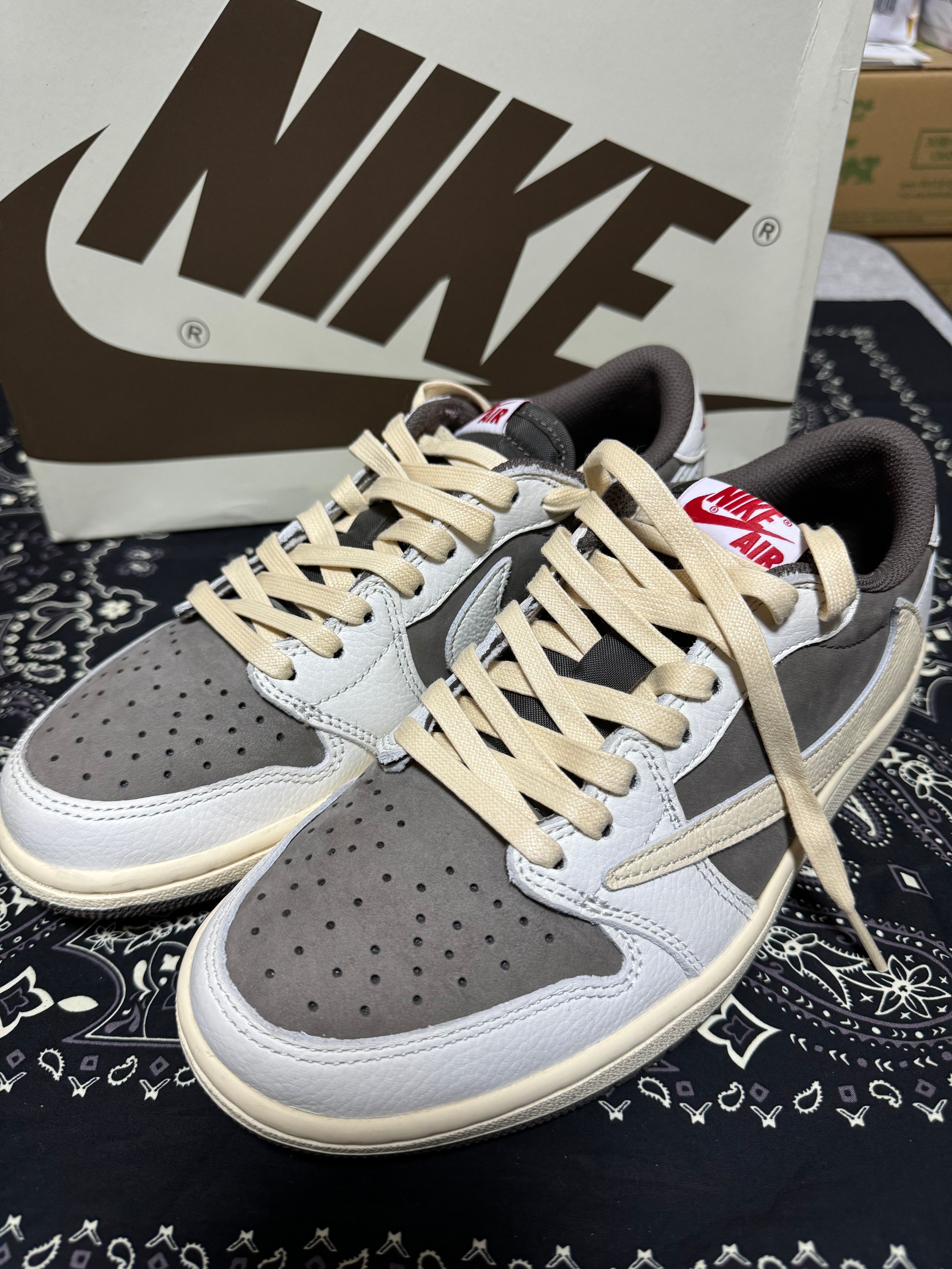 Travis Scott × Nike Air Jordan 1 Low OG SP "Reverse Mocha/Sail and Ridgerock"