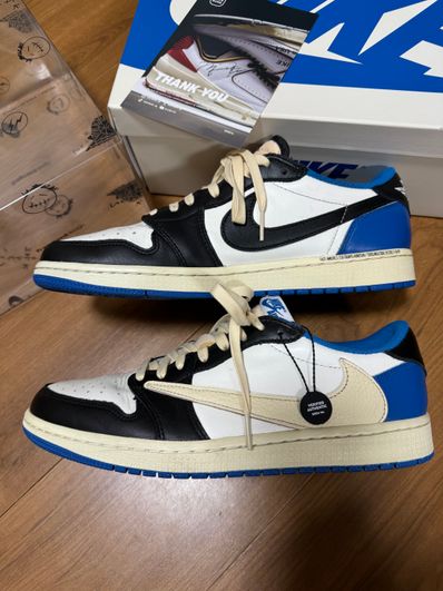 Travis Scott × fragment design × Nike Air Jordan 1 Low OG SP "Military Blue"