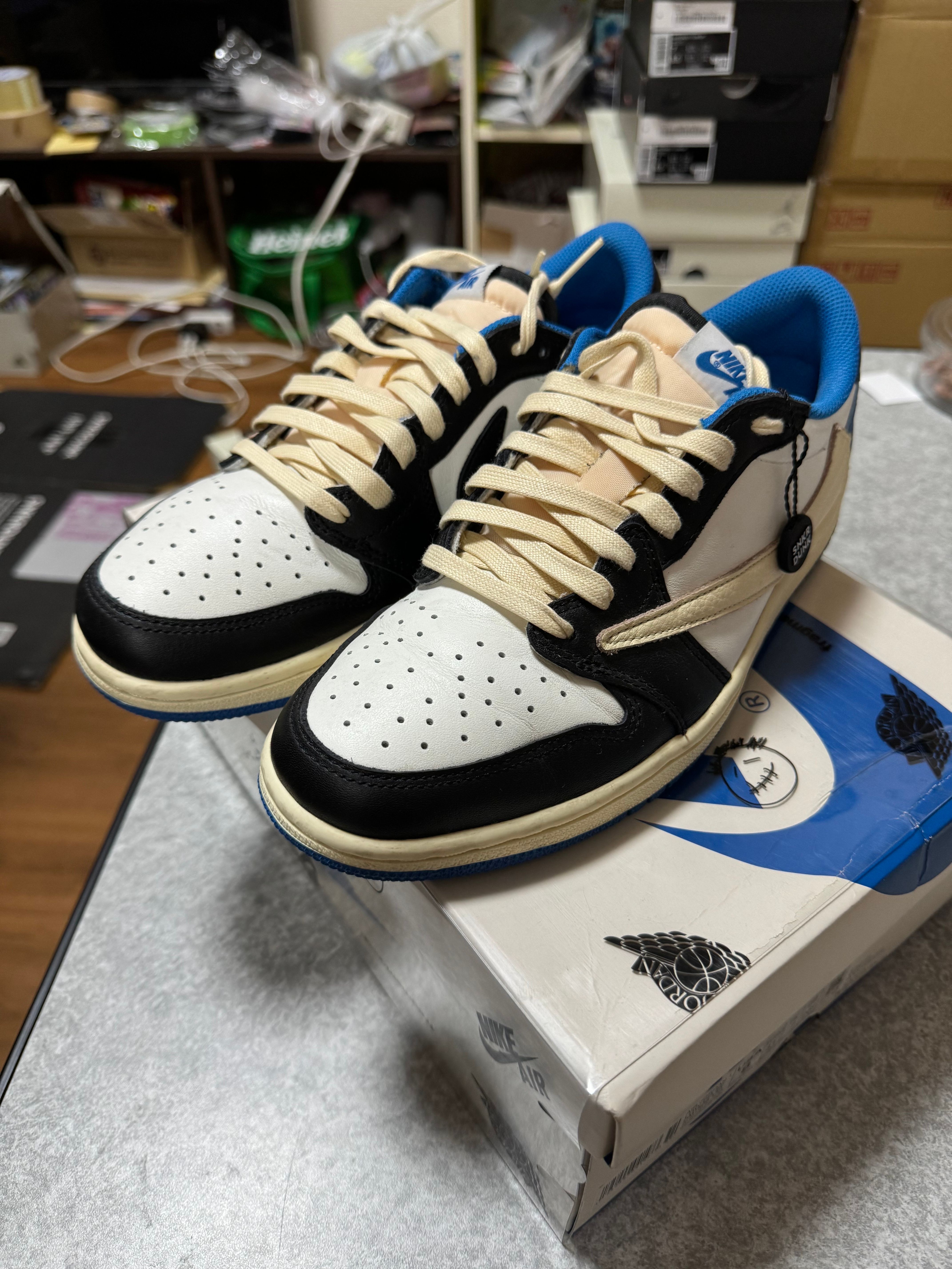 Travis Scott × fragment design × Nike Air Jordan 1 Low OG SP "Military Blue"