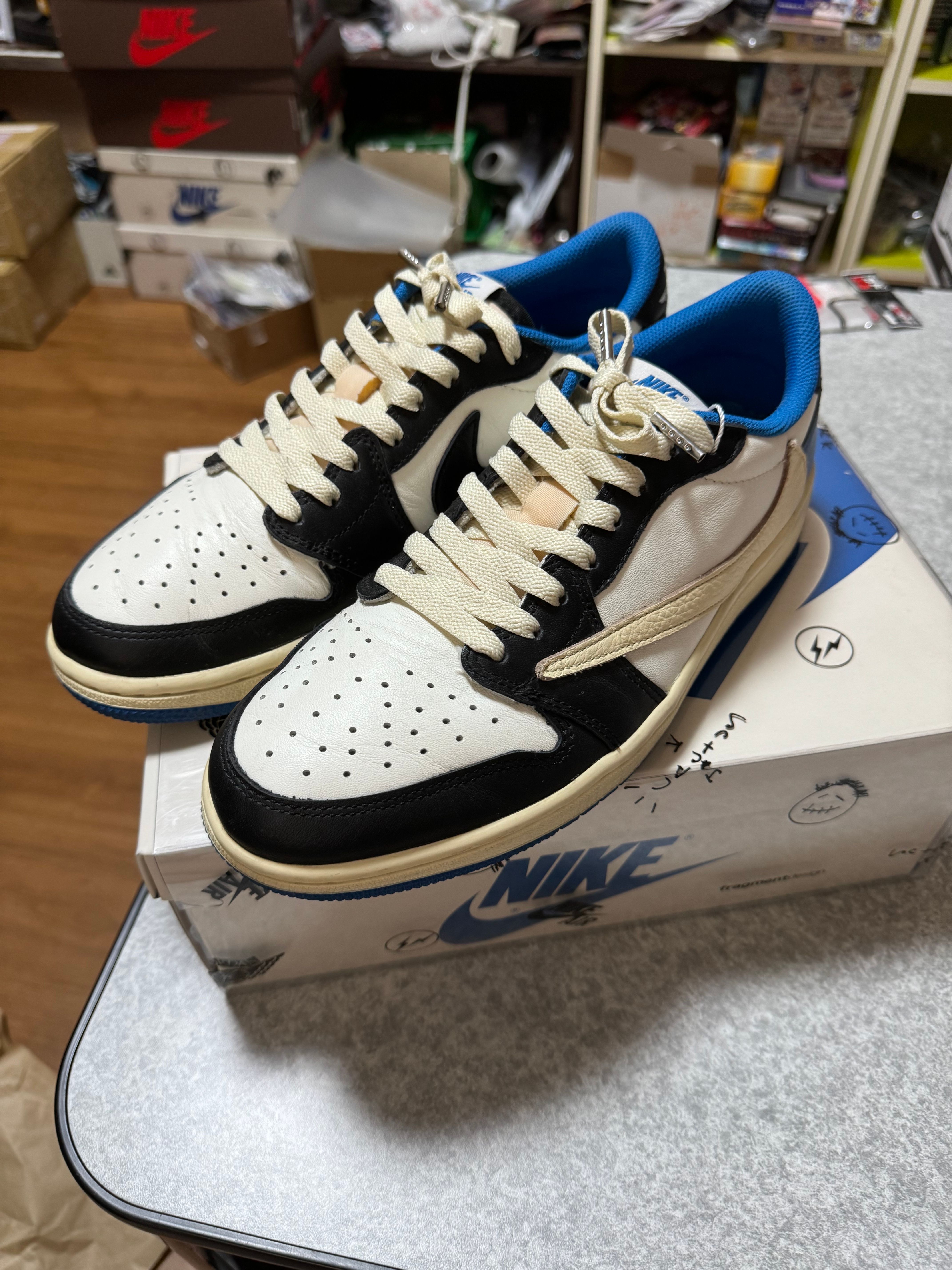 Travis Scott × fragment design × Nike Air Jordan 1 Low OG SP "Military Blue"