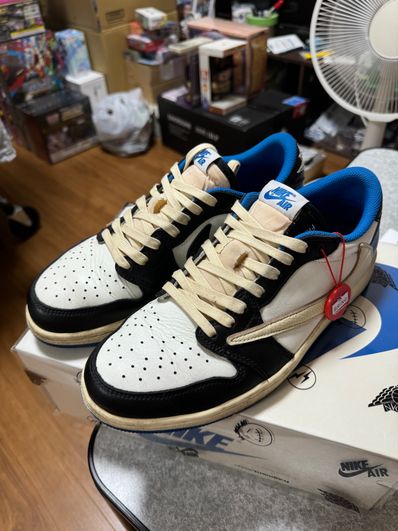 Travis Scott × fragment design × Nike Air Jordan 1 Low OG SP "Military Blue"