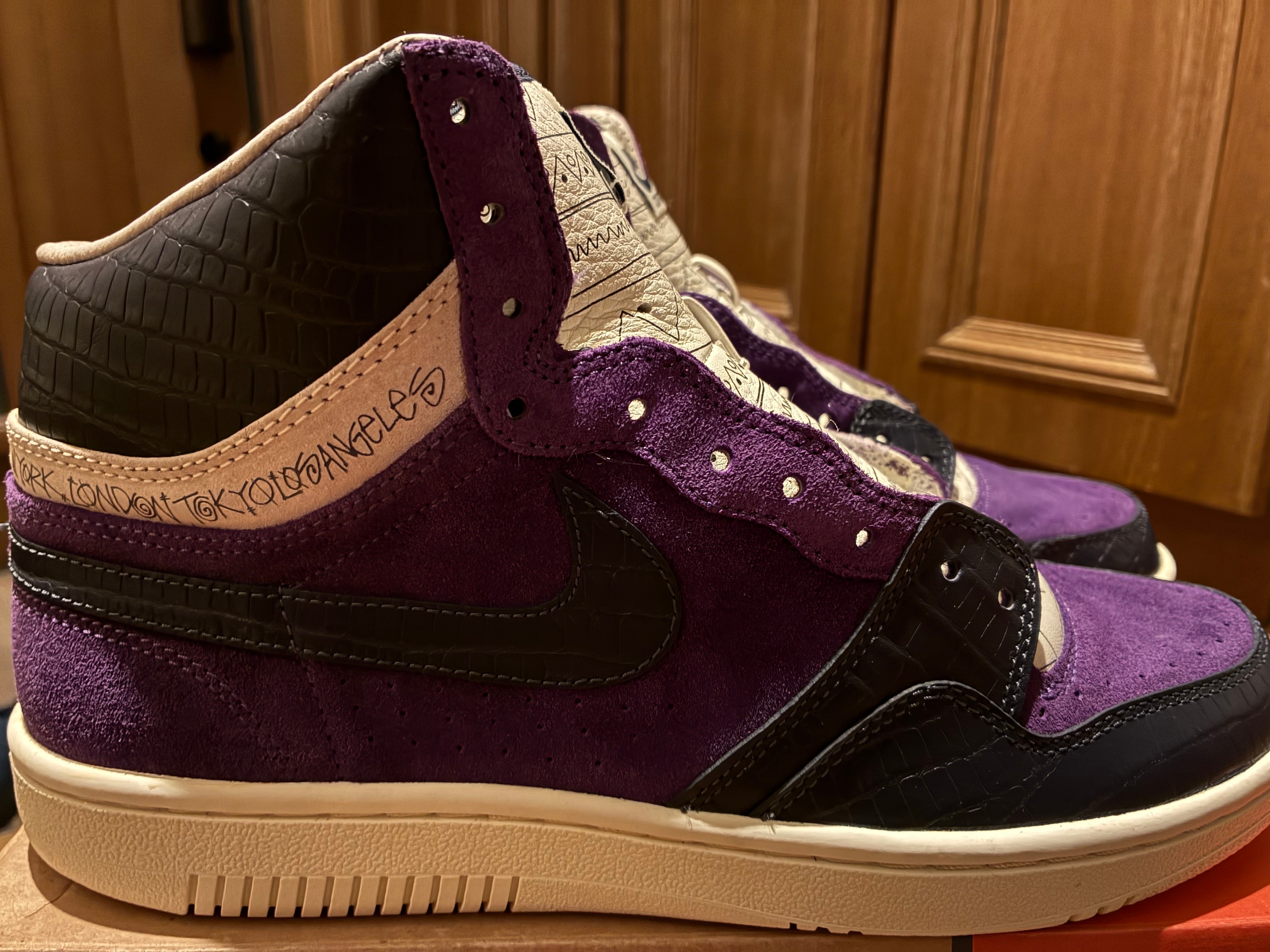 Stussy × Nike Court Force Hi "Varsity Purple/Dark Obsidian"