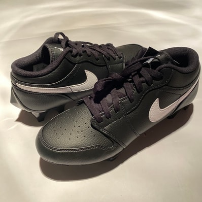 Nike Jordan 1 Low TD Cleat "Black/Black/White"