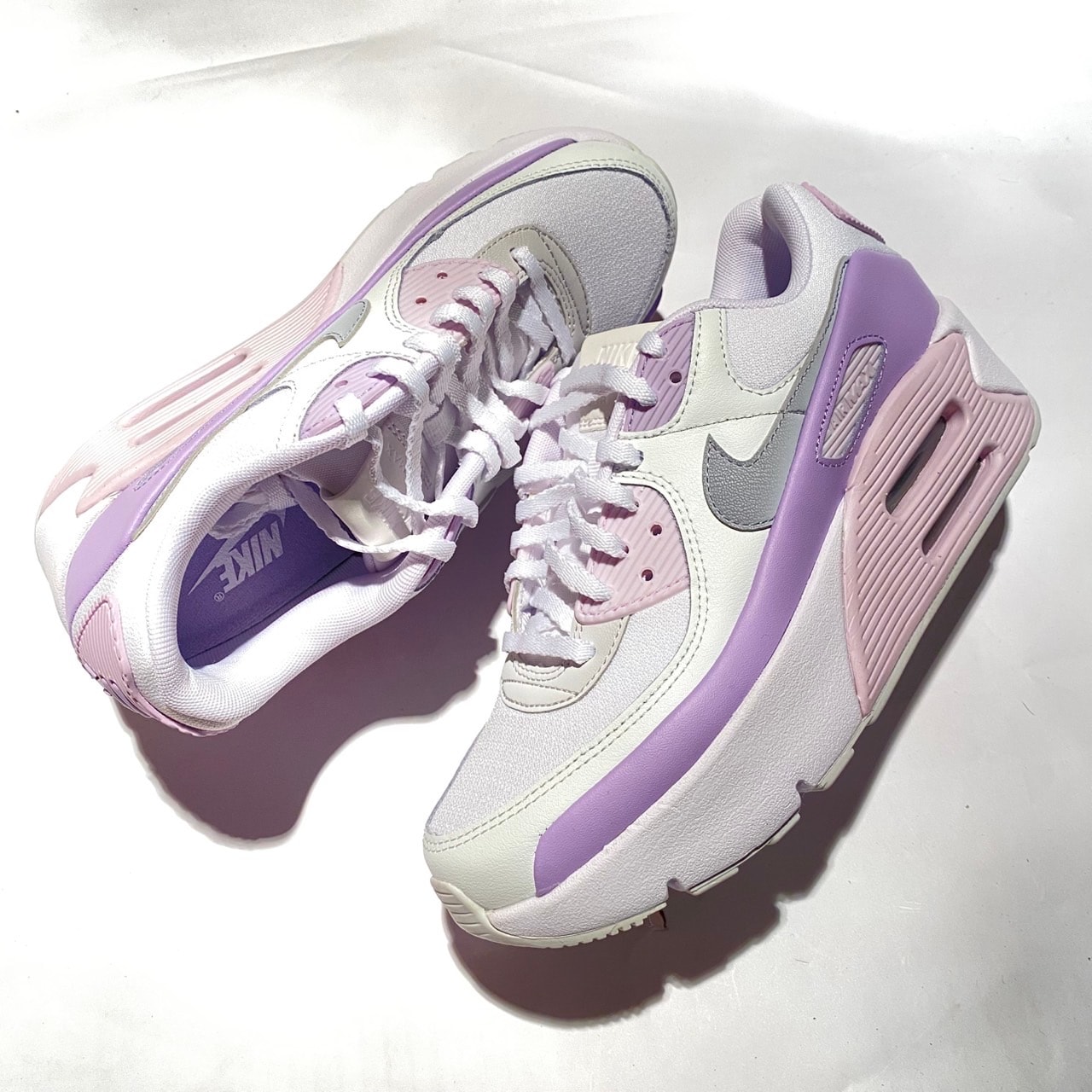Nike Women's Air Max 90 LV8 "White/Hydrangeas/Summit White/Wolf Grey"