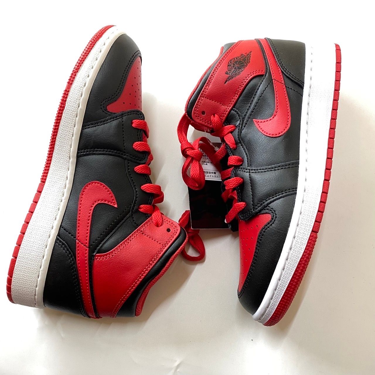 Nike GS Air Jordan 1 Mid "Bred Toe"