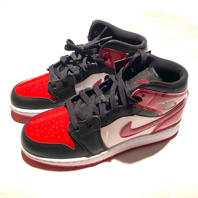 Nike GS Air Jordan 1 Mid "Black/White/Varsity Red"