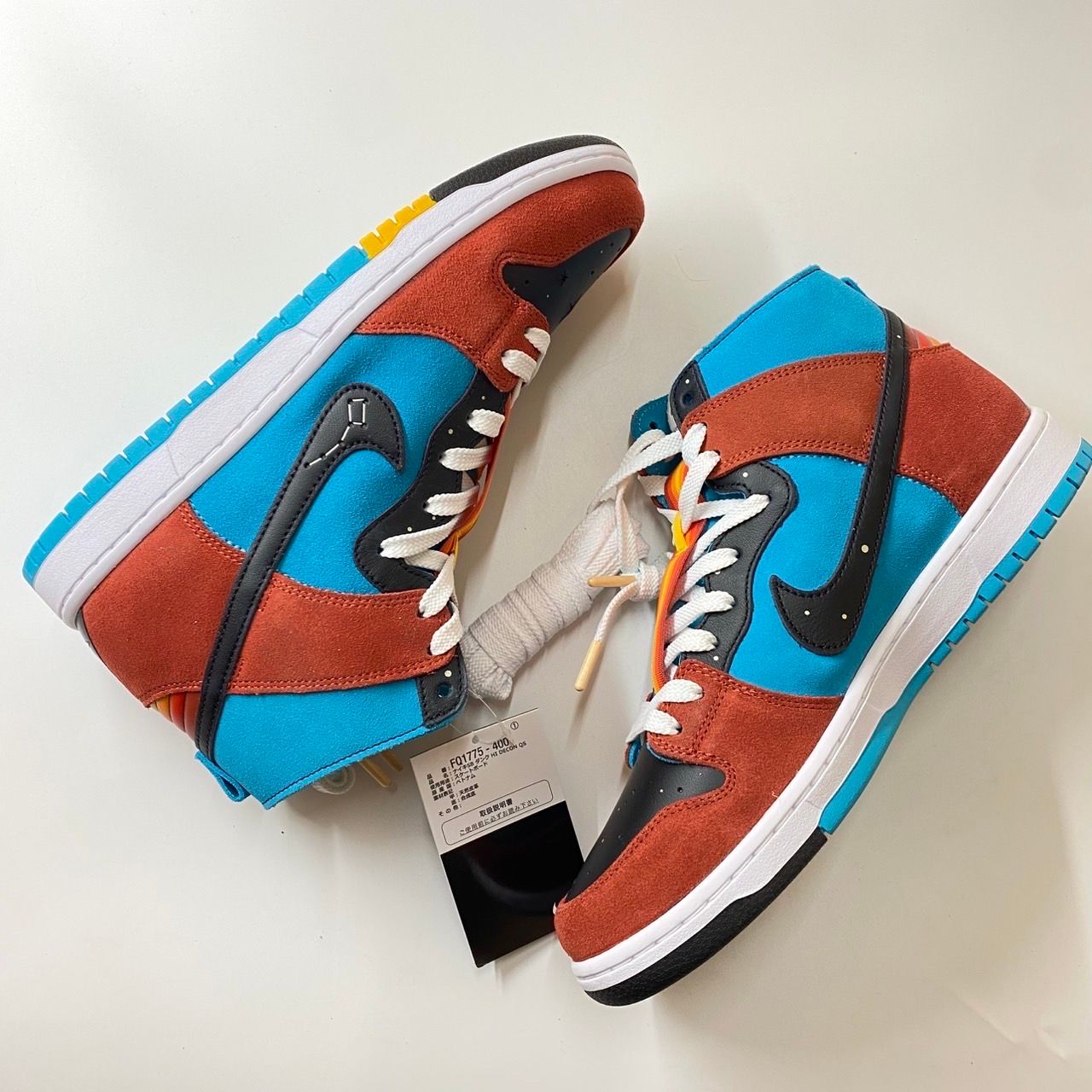 Di’orr Greenwood × Nike SB Dunk High Decon QS "Turquoise Blue and Firewood Orange"