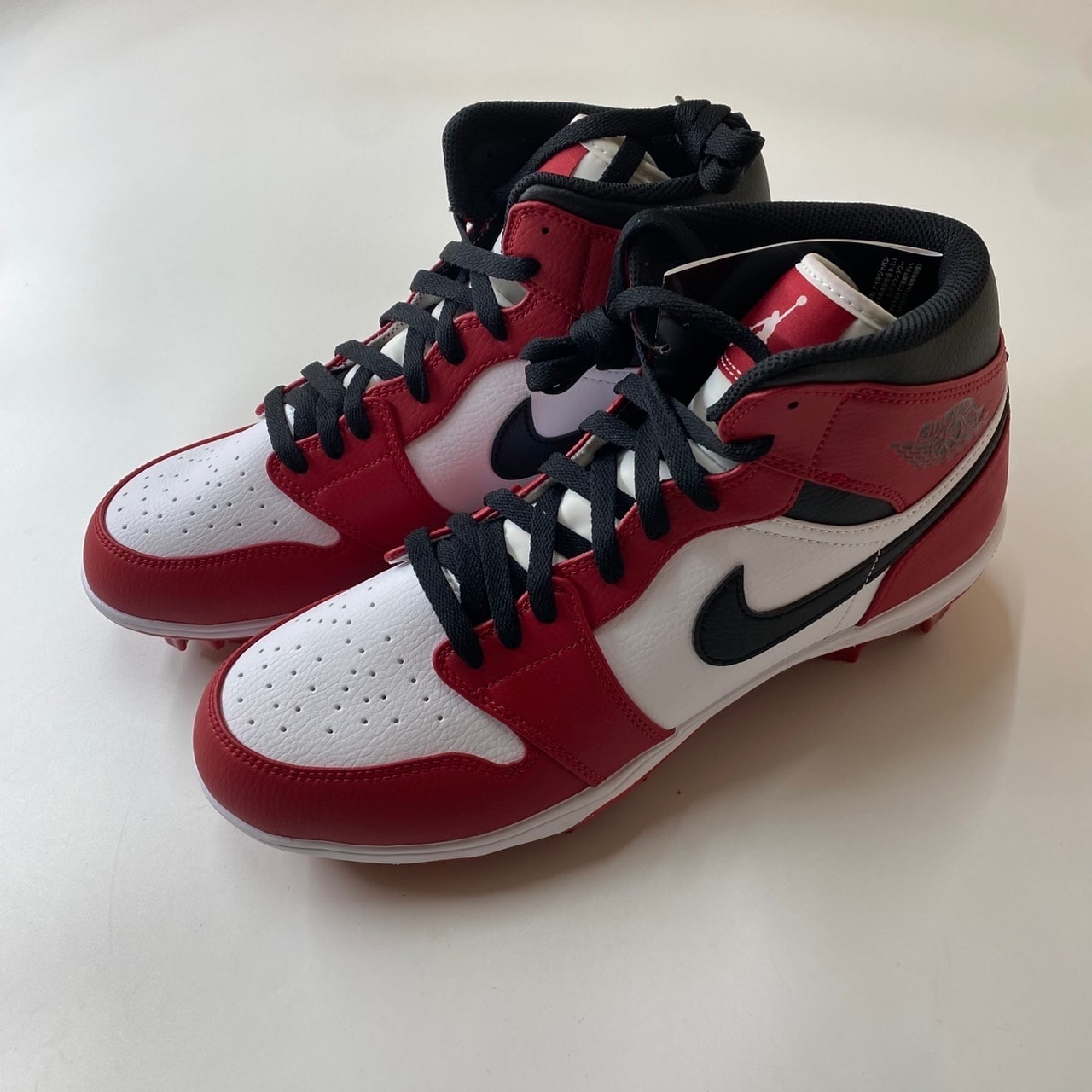 Nike Air Jordan 1 Mid TD Cleat "White/Varsity Red/Black"