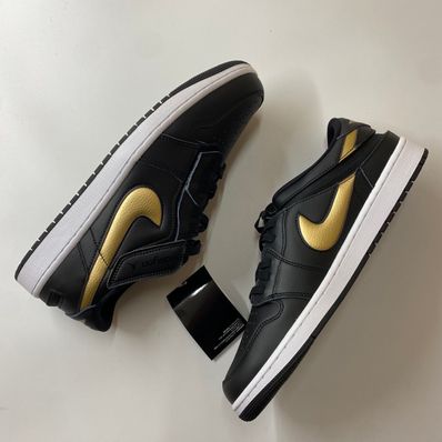 Nike Air Jordan 1 Low FlyEase "Black/White/Metallic Gold"