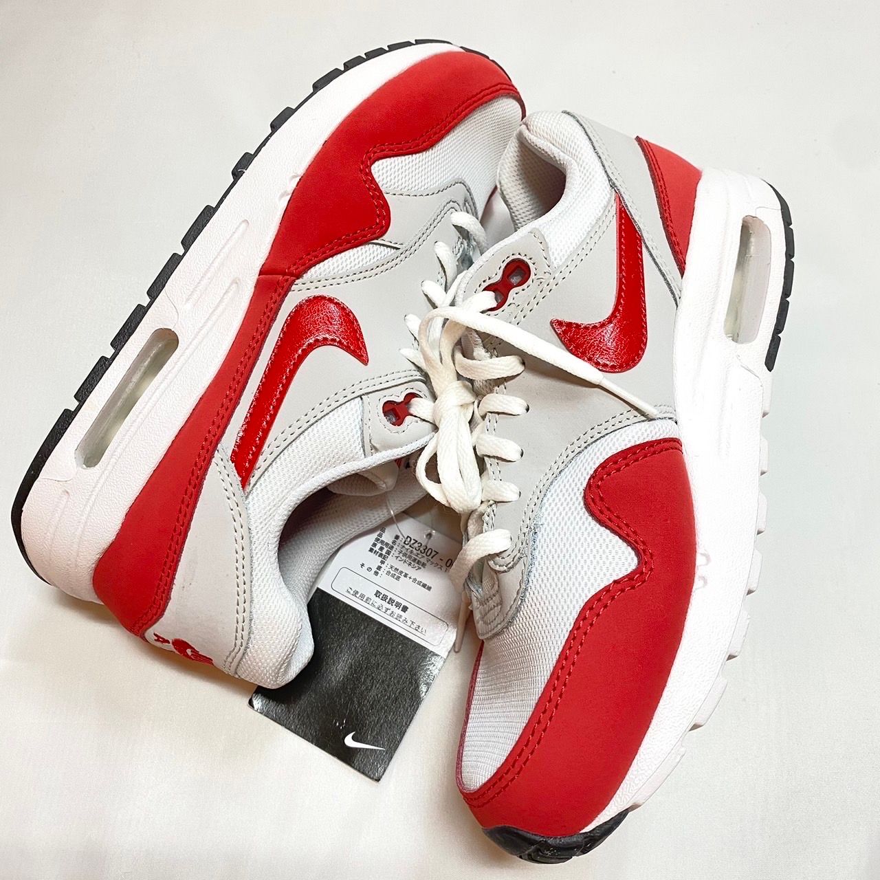 Nike GS Air Max 1 "Neutral Grey/White/Black/University Red"