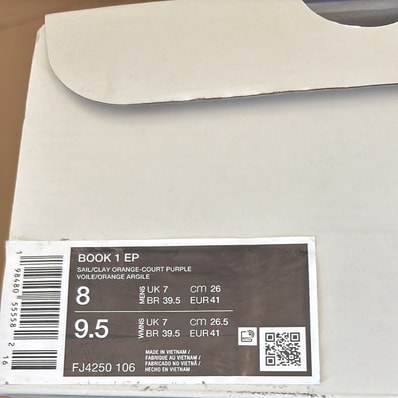 Nike Book 1 "Sail/Court Purple/Clay Orange"