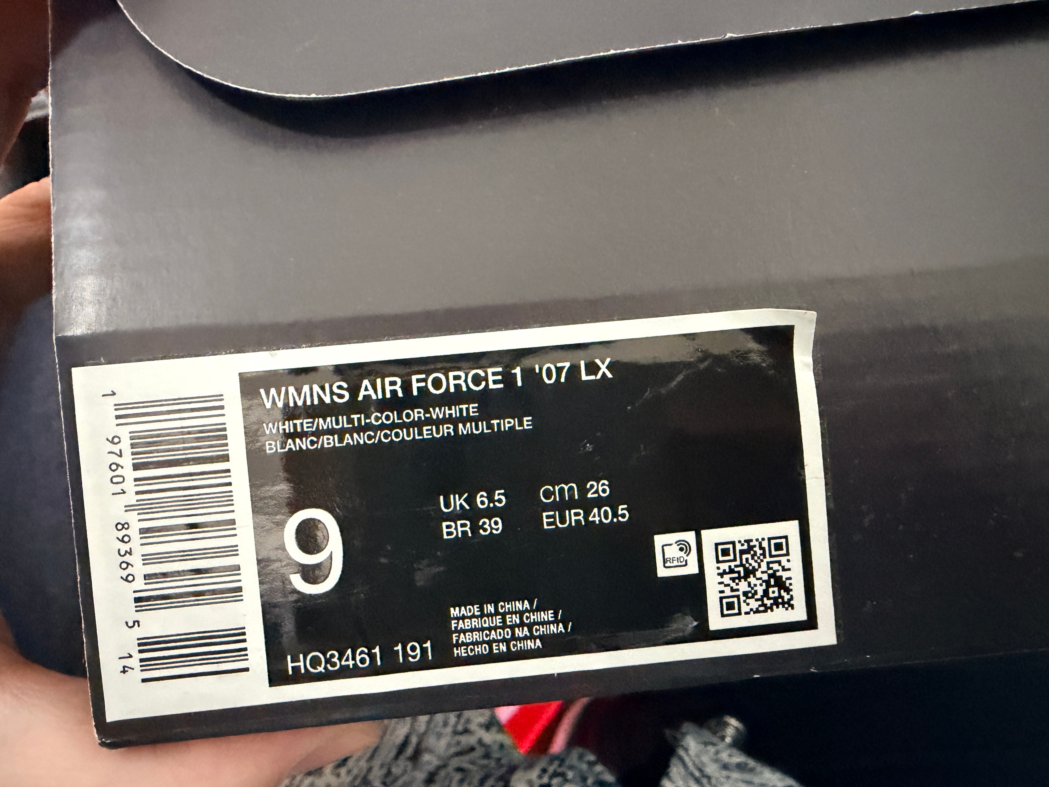 Nike Women's Air Force 1 '07 LX "White/Cool Grey/Multi Color"