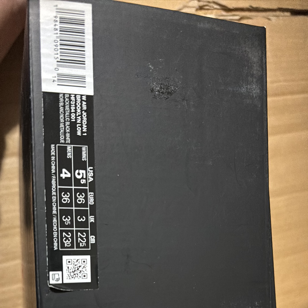 Nike Women's Air Jordan 1 Brooklyn Low "Black/White/Metallic Black"