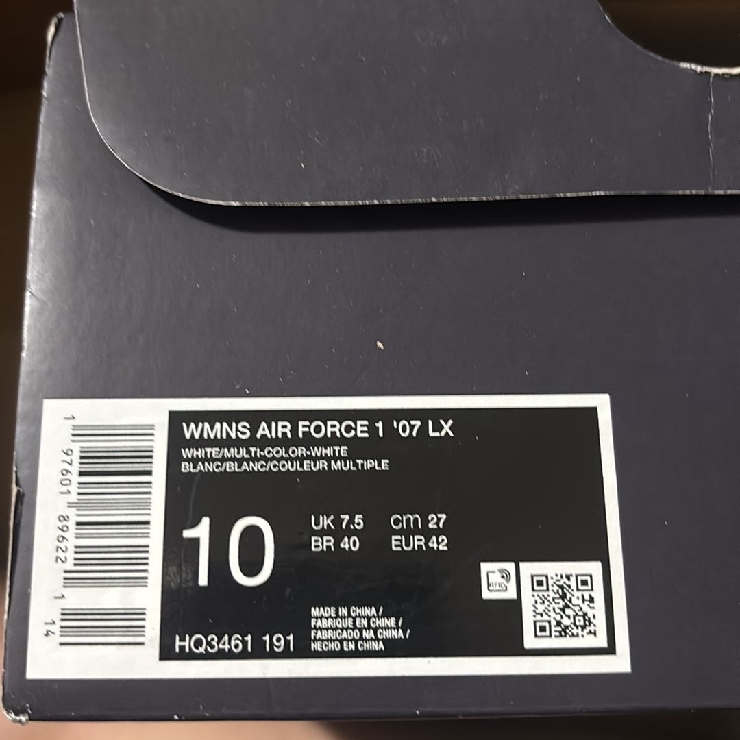 Nike Women's Air Force 1 '07 LX "White/Cool Grey/Multi Color"