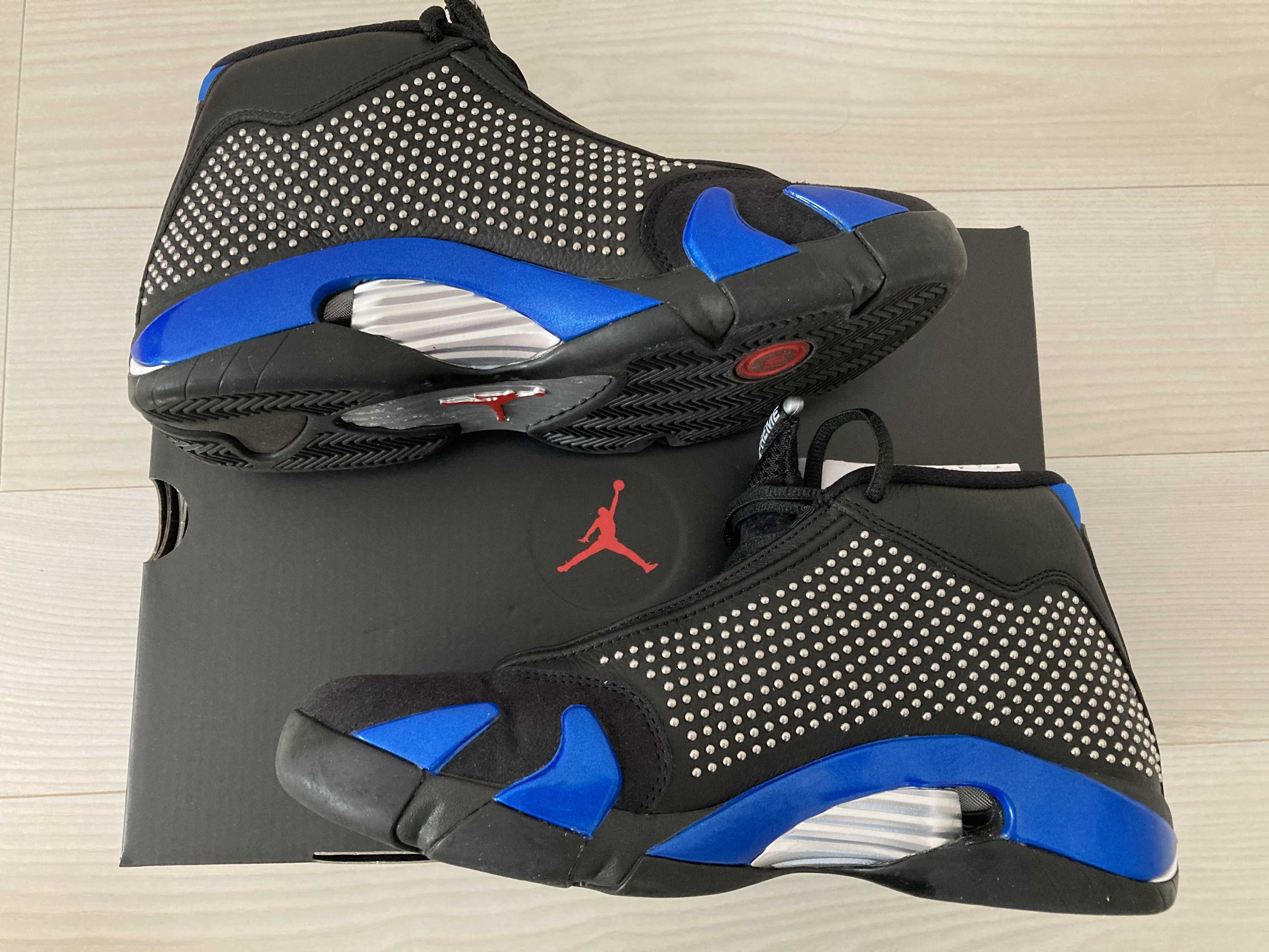 Supreme × Nike Air Jordan 14 Retro "Black/Varsity Royal/Chrome"