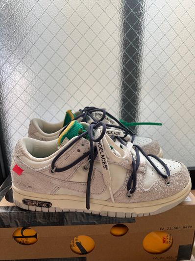 Off-White × Nike Dunk Low "Sail/Neutral Grey/Gridiron"