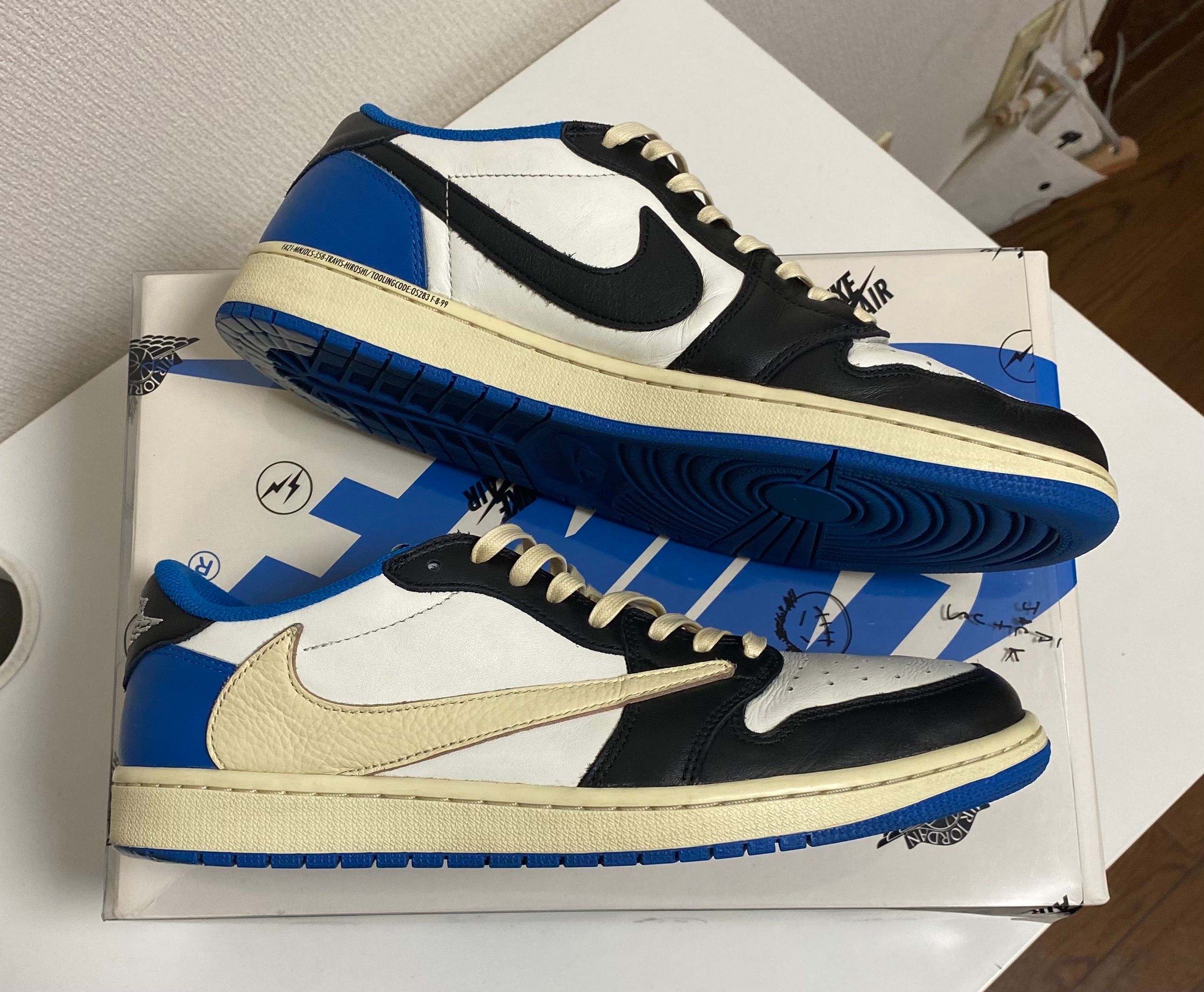 Travis Scott × fragment design × Nike Air Jordan 1 Low OG SP "Military Blue"