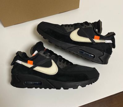 Off-White × Nike Air Max 90 "Black/Black-Cone-White"