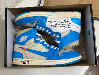 Off-White × Nike Air Jordan 1 High UNC "White/Dark Powder Blue"