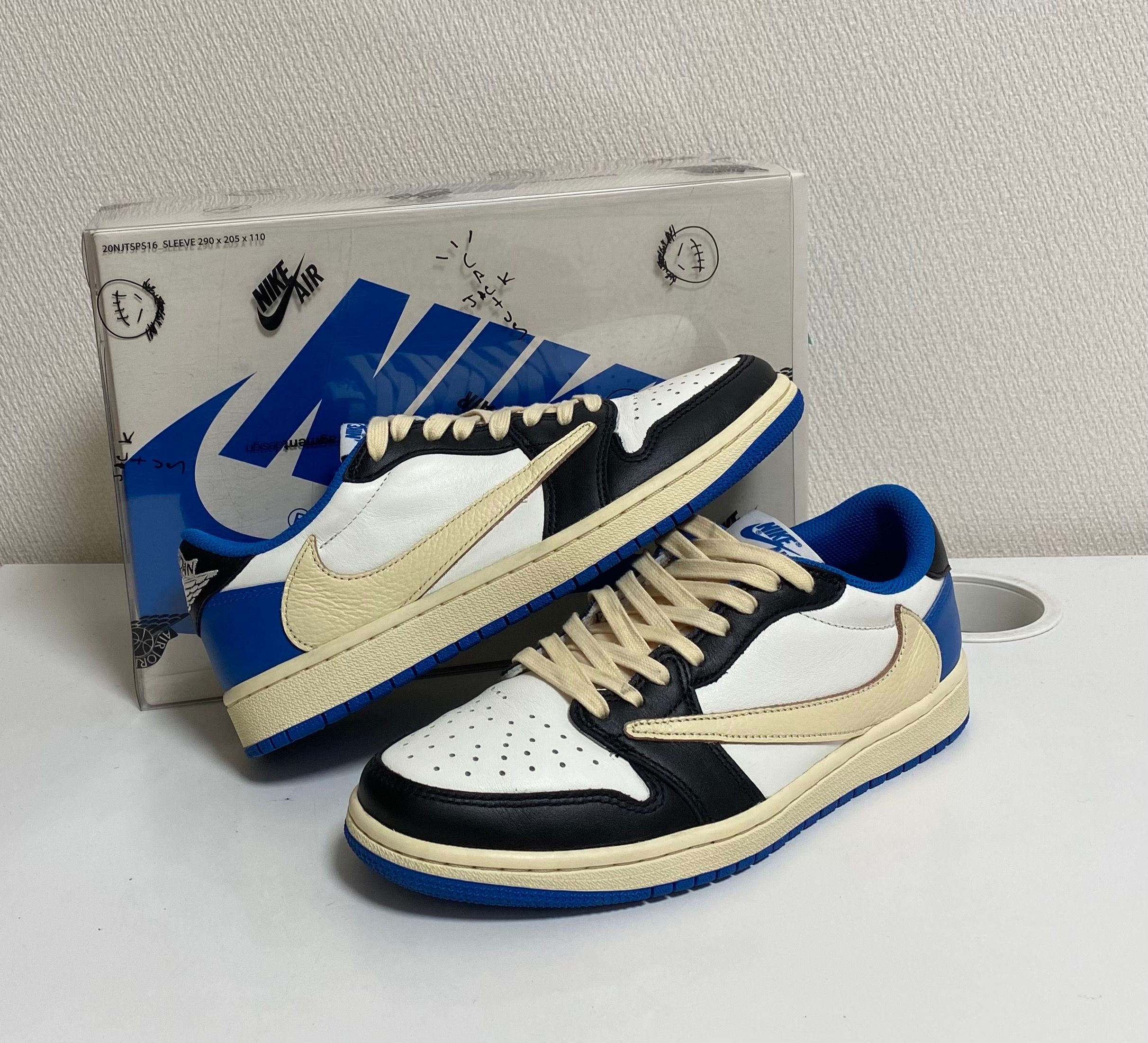Travis Scott × fragment design × Nike Air Jordan 1 Low OG SP "Military Blue"
