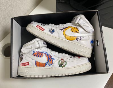 Supreme × NBA × Nike Air Force 1 Mid '07 "White"