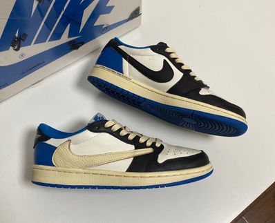 Travis Scott × fragment design × Nike Air Jordan 1 Low OG SP "Military Blue"