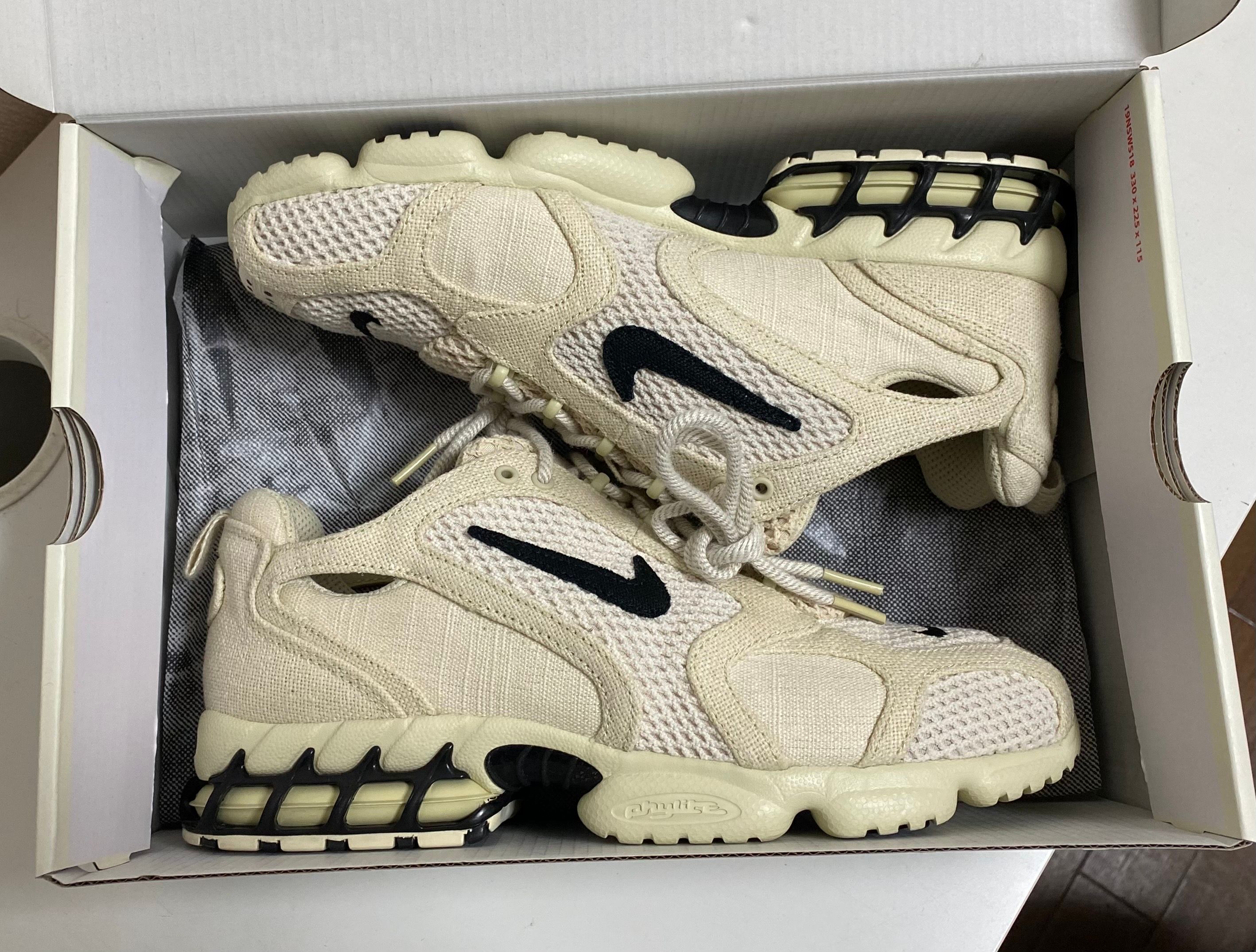 Stussy × Nike Air Zoom Spiridon CG 2 "Fossil/Black"