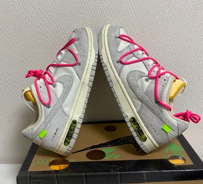 Off-White × Nike Dunk Low "Sail/Neutral Gray/Hyper Pink"