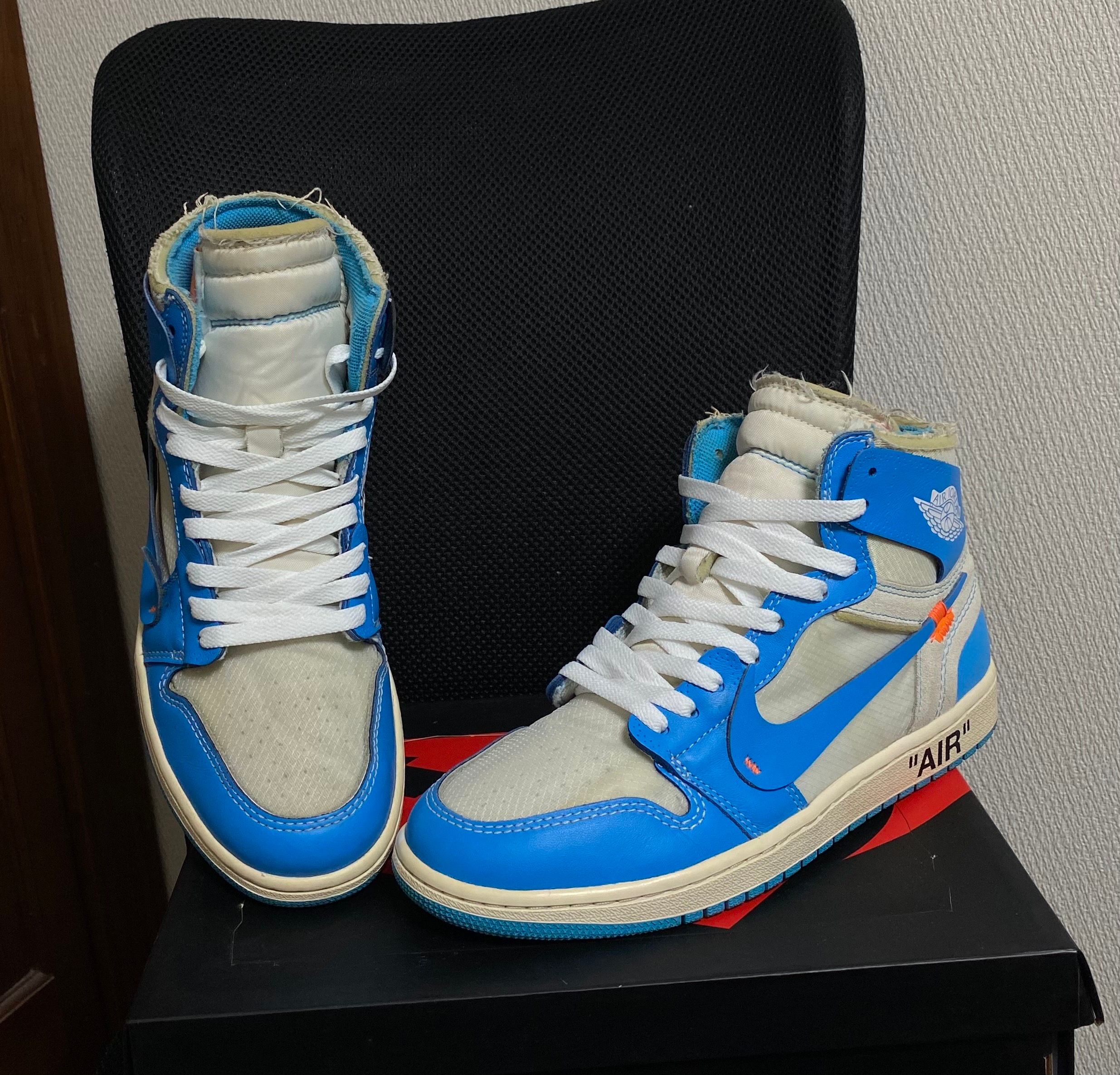 Off-White × Nike Air Jordan 1 High UNC "White/Dark Powder Blue"