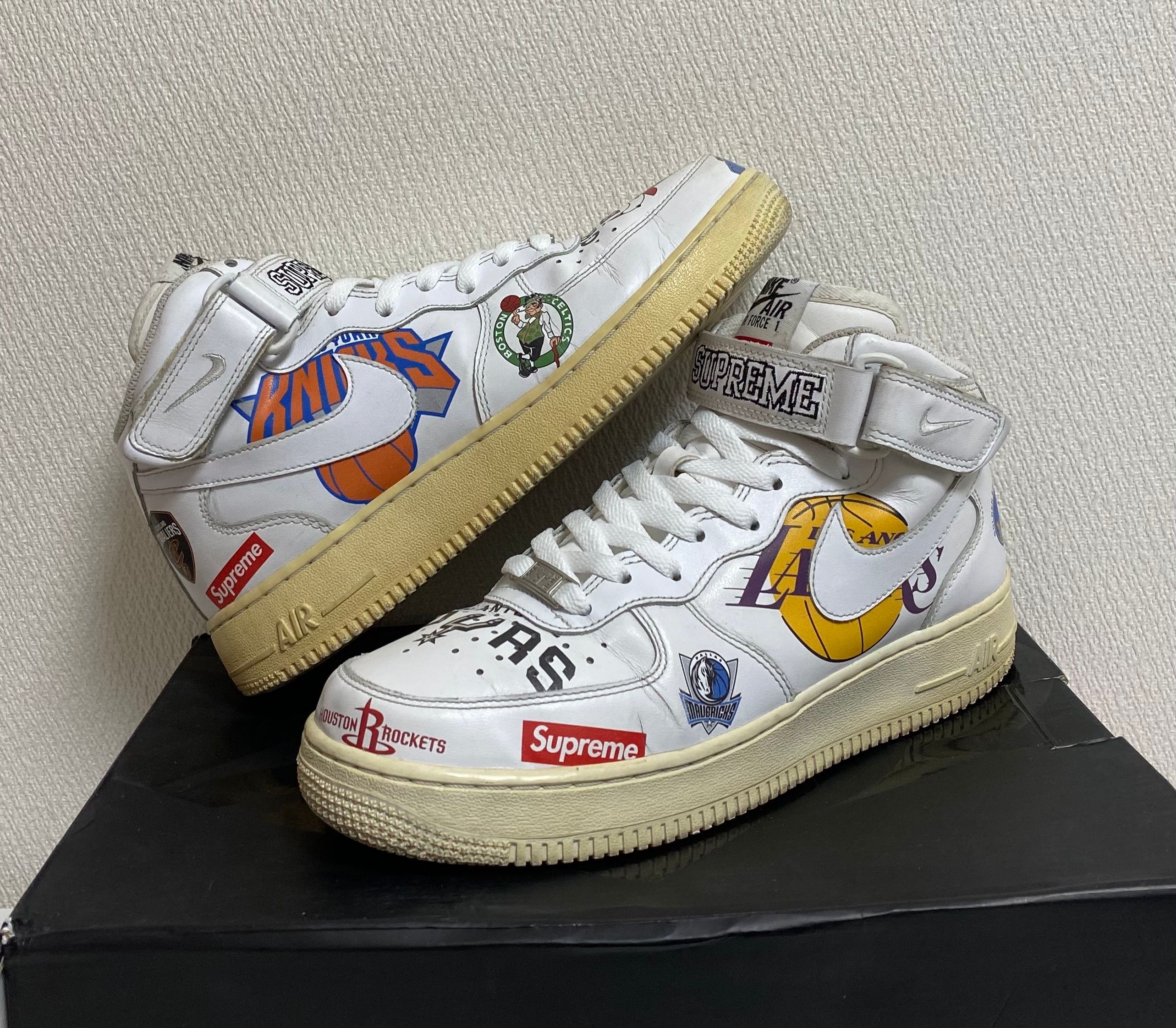 Supreme × NBA × Nike Air Force 1 Mid '07 "White"