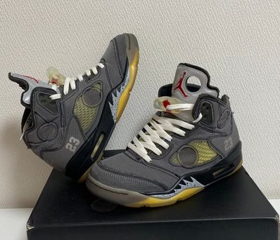 Off-White × Nike Air Jordan 5 "Black/Muslin/Fire Red"