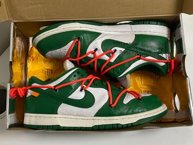Off-White × Nike Dunk Low "White/Pine Green"