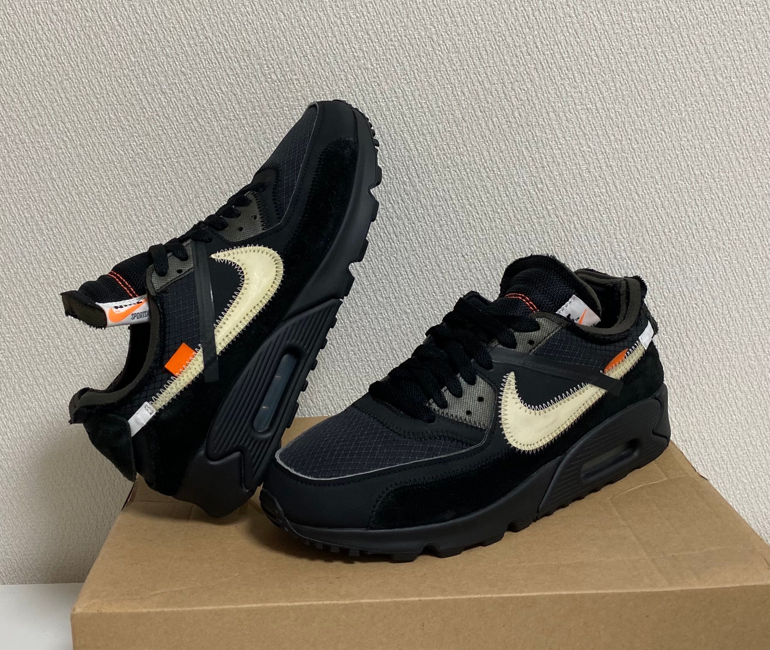 Off-White × Nike Air Max 90 "Black/Black-Cone-White"